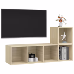 vidaXL Set Porta TV 2 pz Rovere Sonoma in Truciolato - Vista aggiuntiva 3