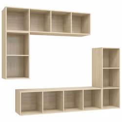 vidaXL Set di Mobili Porta TV 4 pz Rovere Sonoma in Legno Multistrato - Vista aggiuntiva 2