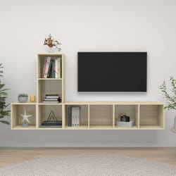 vidaXL Set Porta TV 3 pz Rovere Sonoma in Truciolato