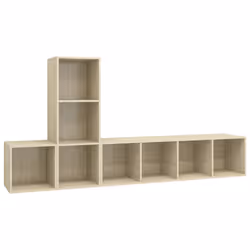 vidaXL Set Porta TV 3 pz Rovere Sonoma in Truciolato - Vista aggiuntiva 2