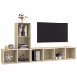 vidaXL Set Porta TV 3 pz Rovere Sonoma in Truciolato - Vista aggiuntiva 3