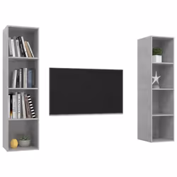 vidaXL Mobile TV a Parete 2 pz Grigio Cemento in Truciolato - Vista aggiuntiva 3