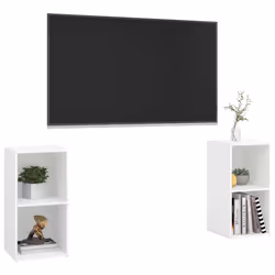 vidaXL Mobili Porta TV 2 pz Bianco 72x35x36,5 cm in Legno Multistrato - Vista aggiuntiva 3