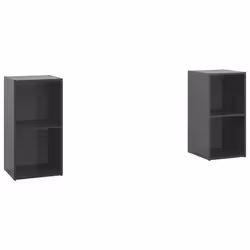 vidaXL Mobili TV 2 pz Grigio Lucido 72x35x36,5 cm in Legno Multistrato - Vista aggiuntiva 2
