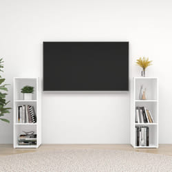vidaXL Mobili TV 2 pz Bianchi 107x35x37 cm in Legno Multistrato