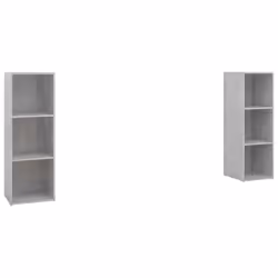 vidaXL Mobili TV 2 pz Grigio Cemento 107x35x37 cm in Legno Multistrato - Vista aggiuntiva 2