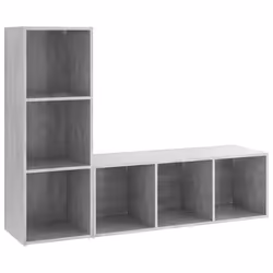 vidaXL Mobili TV 2 pz Grigio Cemento 107x35x37 cm in Legno Multistrato - Vista aggiuntiva 2