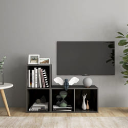 vidaXL Mobili TV 2 pz Grigio Lucido 72x35x36,5 cm in Legno Multistrato