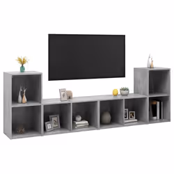 vidaXL Mobili TV 4 pz Grigio Cemento 72x35x36,5cm in Legno Multistrato - Vista aggiuntiva 3