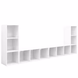 vidaXL Mobili TV 4 pz Bianchi 107x35x37 cm in Legno Multistrato - Vista aggiuntiva 2