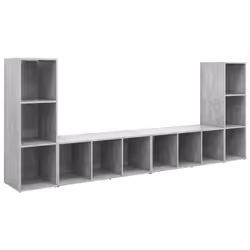 vidaXL Mobili TV 4 pz Grigio Cemento 107x35x37 cm in Legno Multistrato - Vista aggiuntiva 2