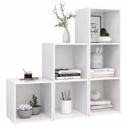 vidaXL Set Mobili Porta TV 3 pz Bianco in Legno Multistrato - Vista aggiuntiva 3