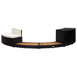 vidaXL Bordo Spa Nero Polyrattan e Legno Massello di Acacia - Vista aggiuntiva 2