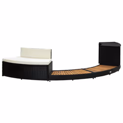 vidaXL Bordo Spa Nero Polyrattan e Legno Massello di Acacia - Vista aggiuntiva 3