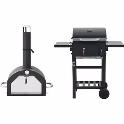 Questo forno per pizza multiuso 3-in-1 è eccellente per affumicare, grigliare, cuocere cibi sulla brace e cuocere la pizza su ...