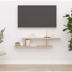 Questo scaffale TV a parete elegante, pratico ed elegante è sicuramente pensato per essere un'aggiunta accattivante alla vost ...
