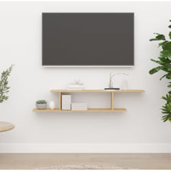 Scaffale da tv design moderno con 2 ripiani da parete disponibili vari colori colore : Marrone