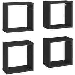 Set da 4 moderne mensole cubiche in legno disponibili in vari colori colore : Nero