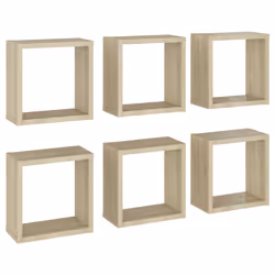 vidaXL Mensole a Cubo 6 pz Rovere Sonoma 30x15x30 cm - Vista aggiuntiva 2
