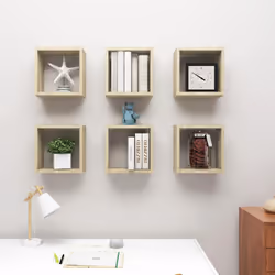 vidaXL Mensole a Cubo 6 pz Rovere Sonoma 30x15x30 cm - Vista aggiuntiva 3