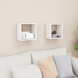 Mensole Parete a Cubo 2 pz Bianche 26x15x26 cm - Vidaxl