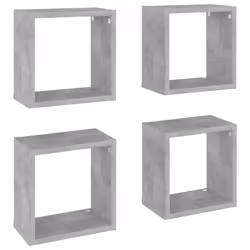 vidaXL Mensole Parete a Cubo 4 pz Grigio Cemento 26x15x26 cm - Vista aggiuntiva 2