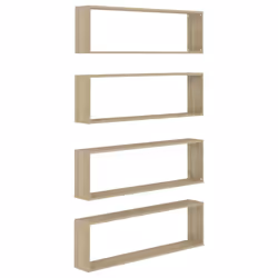 vidaXL Mensole Parete a Cubo 4pz Rovere Sonoma 100x15x30cm Multistrato - Vista aggiuntiva 2