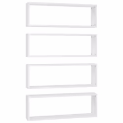 vidaXL Mensole Parete a Cubo 4pz Bianco 80x15x26,5cm Legno Multistrato - Vista aggiuntiva 2