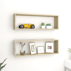 Set da 2 mensole da parete moderne in legno disponibili vari colori colore : Marrone
