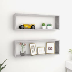 Mensole a Cubo 2 pz, Mobile Moderno Grigio Cemento 80x15x26,5 cm in Truciolato Vidaxl 2765