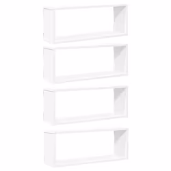 vidaXL Mensole Parete a Cubo 4pz Bianche 60x15x23 cm Legno Multistrato - Vista aggiuntiva 2