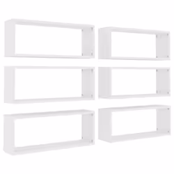 vidaXL Mensole Parete a Cubo 6pz Bianche 60x15x23 cm Legno Multistrato - Vista aggiuntiva 2