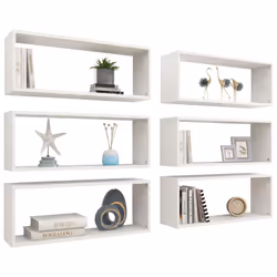 vidaXL Mensole Parete a Cubo 6pz Bianche 60x15x23 cm Legno Multistrato - Vista aggiuntiva 3