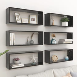 Mensole Parete a Cubo 6 pz, Mobile Moderno Nere 60x15x23 cm in Truciolato Vidaxl 7131