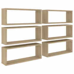 vidaXL Mensole Parete a Cubo 6pz Rovere Sonoma 60x15x23 cm Multistrato - Vista aggiuntiva 2