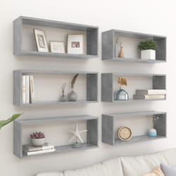 Mensole Parete a Cubo 6pz Grigio Cemento 60x15x23cm Multistrato Vidaxl 12018