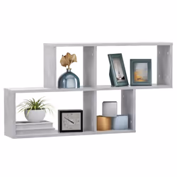 vidaXL Scaffale a Parete Grigio Cemento 100x18x53 cm Legno Multistrato - Vista aggiuntiva 3