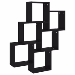 Mensola da Parete a Cubo Nera 78x15x93 cm in Legno Multistratocod mxl 102948 - Vista aggiuntiva 2