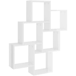 Mensola da Parete a Cubo Bianco Lucido 78x15x93cm in Truciolato Vidaxl 6069