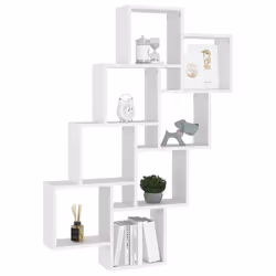Mensola Parete a Cubo Bianca 90x15x119 cm in Legno Multistratocod mxl 79712 - Vista aggiuntiva 3