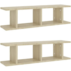 Mensole a Parete 2 pz Rovere Sonoma 75x18x20 cm in Multistrato Vidaxl 309633