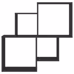 Mensola da Parete a Cubo Nera 80x15x78,5 cm Legno Multistratocod mxl 97337 - Vista aggiuntiva 3