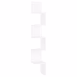 vidaXL Scaffale Angolare da Parete Bianco 20x20x127,5cm in Truciolato - Vista aggiuntiva 2