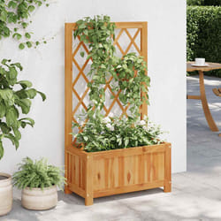 vidaXL Letto Rialzato da Giardino con Graticcio in Massello di Acacia