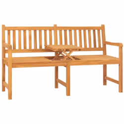 Questa panca da giardino in legno con il tavolino combina stile e funzionalità. Aggiunge un tocco di fascino rustico al vostr ...