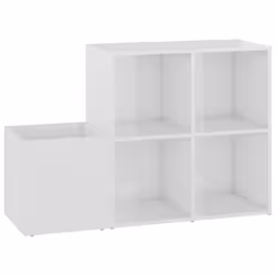vidaXL Scarpiera Ingresso Bianco Lucido 105x35,5x70 Legno Multistrato - Vista aggiuntiva 2