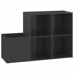 vidaXL Scarpiera Ingresso Grigio Lucido 105x35,5x70 Legno Multistrato - Vista aggiuntiva 2