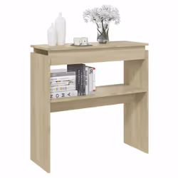 vidaXL Tavolino Consolle Rovere Sonoma 80x30x80cm in Legno Multistrato - Vista aggiuntiva 3