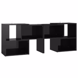 vidaXL Mobile Porta TV Nero Lucido 104x30x52 cm in Legno Multistrato - Vista aggiuntiva 2