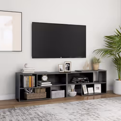 Aggiungete un tocco di eleganza e praticità al vostro arredamento interno grazie a questo elegante mobile TV! Realizzato in l ...